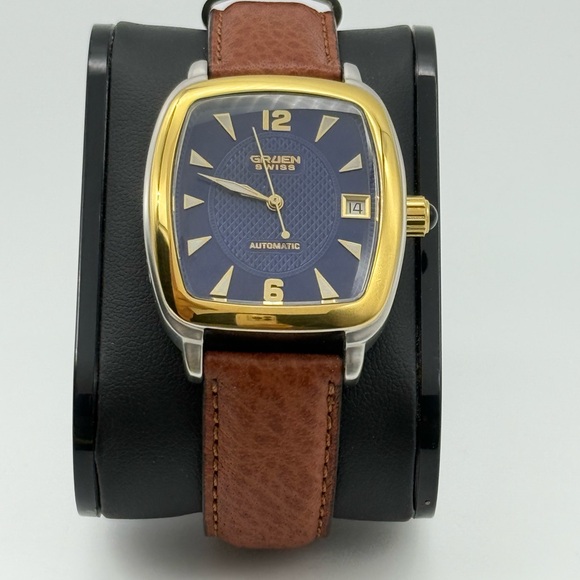 Men's Blue and Gold Watch - Picture 8 of 10